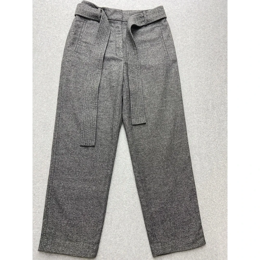 Wilfred Pants Womens Medium 8 Gray Cashmere‎ Blend Belted Hight Waist Trousers
